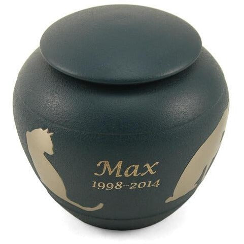 Silhouette Cat <br> (engraving not included)-Urns-Country Blue-Sorrento Valley Pet Cemetery