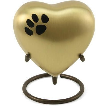 Classic Paw Bronze Heart Keepsake-Memorials-Sorrento Valley Pet Cemetery
