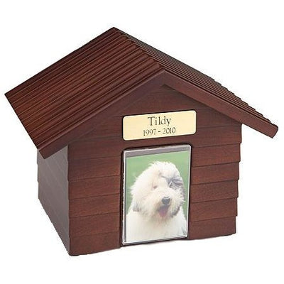 Doghouse Urn One size for all pets-Urns-Walnut-Personalized-Sorrento Valley Pet Cemetery