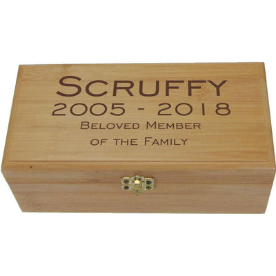 Bamboo Box Urn - Hinged Lid <br>(Optional Engraving)-Urns-Large-Personalized-Sorrento Valley Pet Cemetery