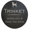 Round Granite Tile + Engraved-Memorials-Sorrento Valley Pet Cemetery