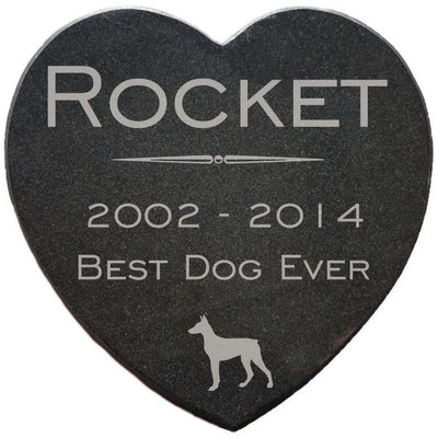 Heart Granite Tile + Engraved-Memorials-Sorrento Valley Pet Cemetery