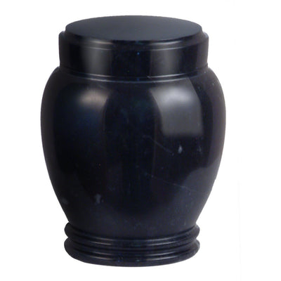 5.25" Plain Marble Urn - 35 cubic inches-Urns-Jet Black-Sorrento Valley Pet Cemetery