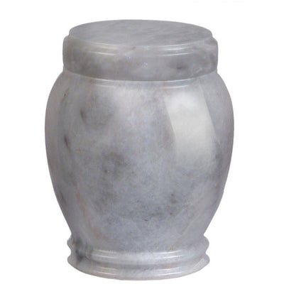 5.25" Plain Marble Urn - 35 cubic inches-Urns-White-Sorrento Valley Pet Cemetery